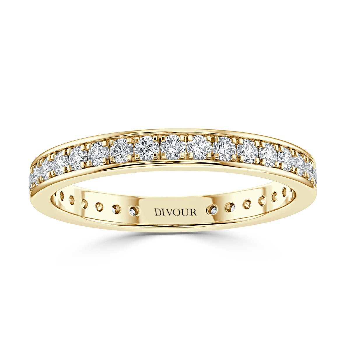 2mm Round Diamond  Pave Set Half Eternity Ring