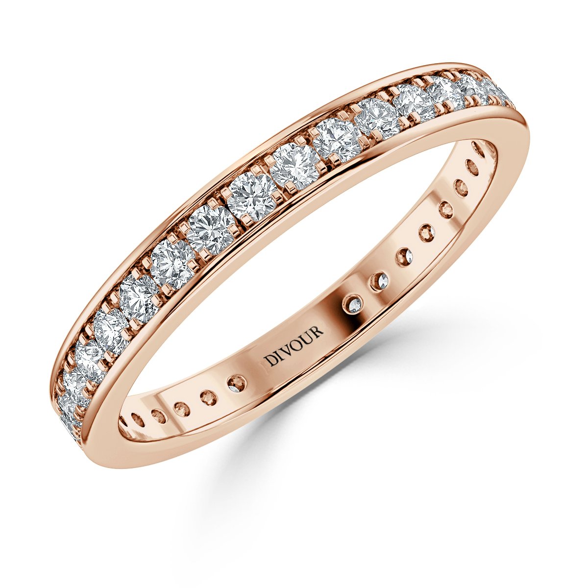 2mm Round Diamond  Pave Set Half Eternity Ring