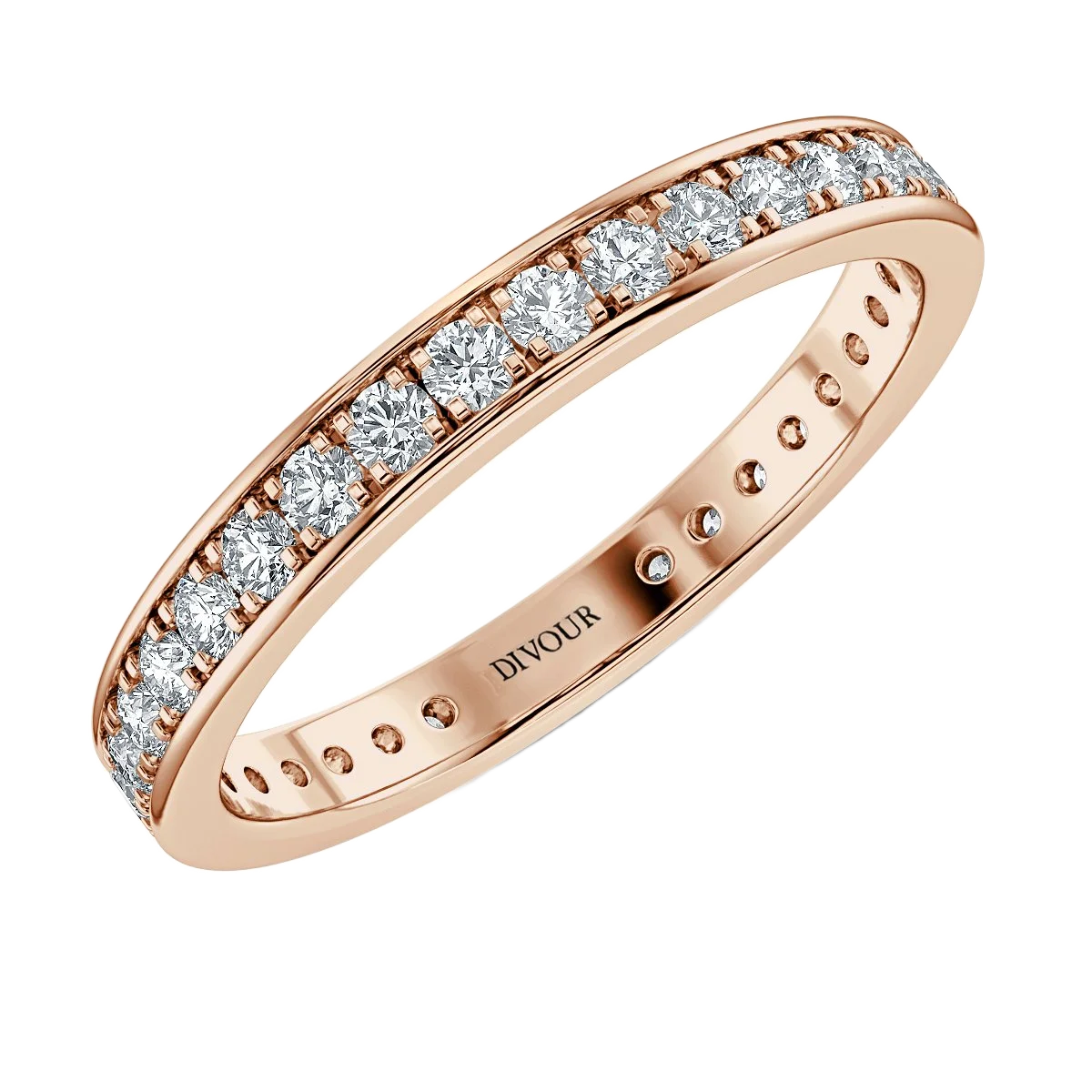 2mm Round Diamond  Pave Set Half Eternity Ring