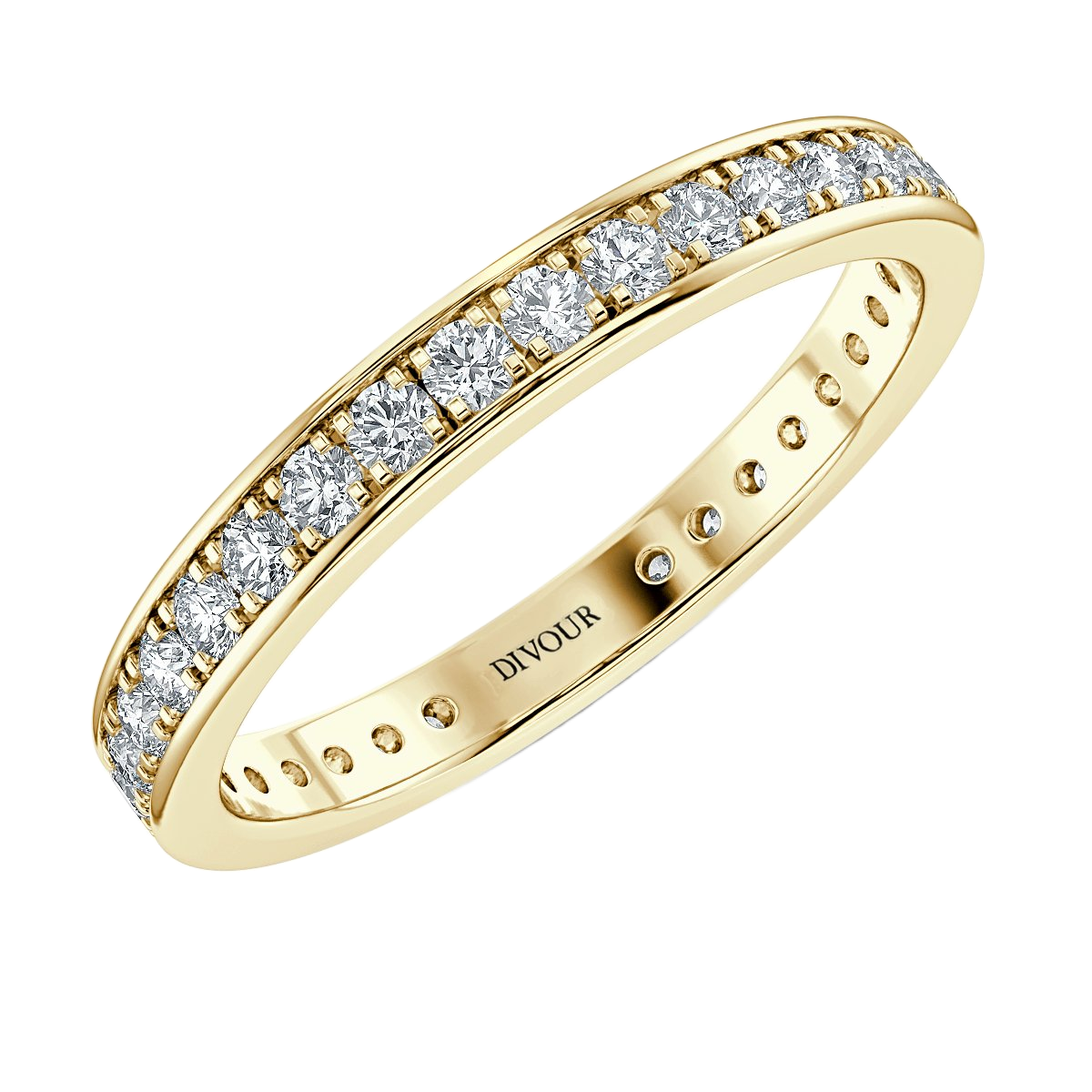 2mm Round Diamond  Pave Set Half Eternity Ring