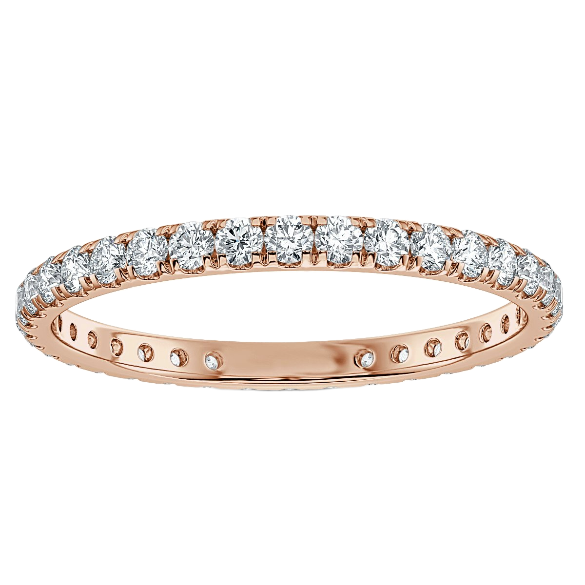 1.8 mm Round Diamond  Micro Set Half Eternity Ring