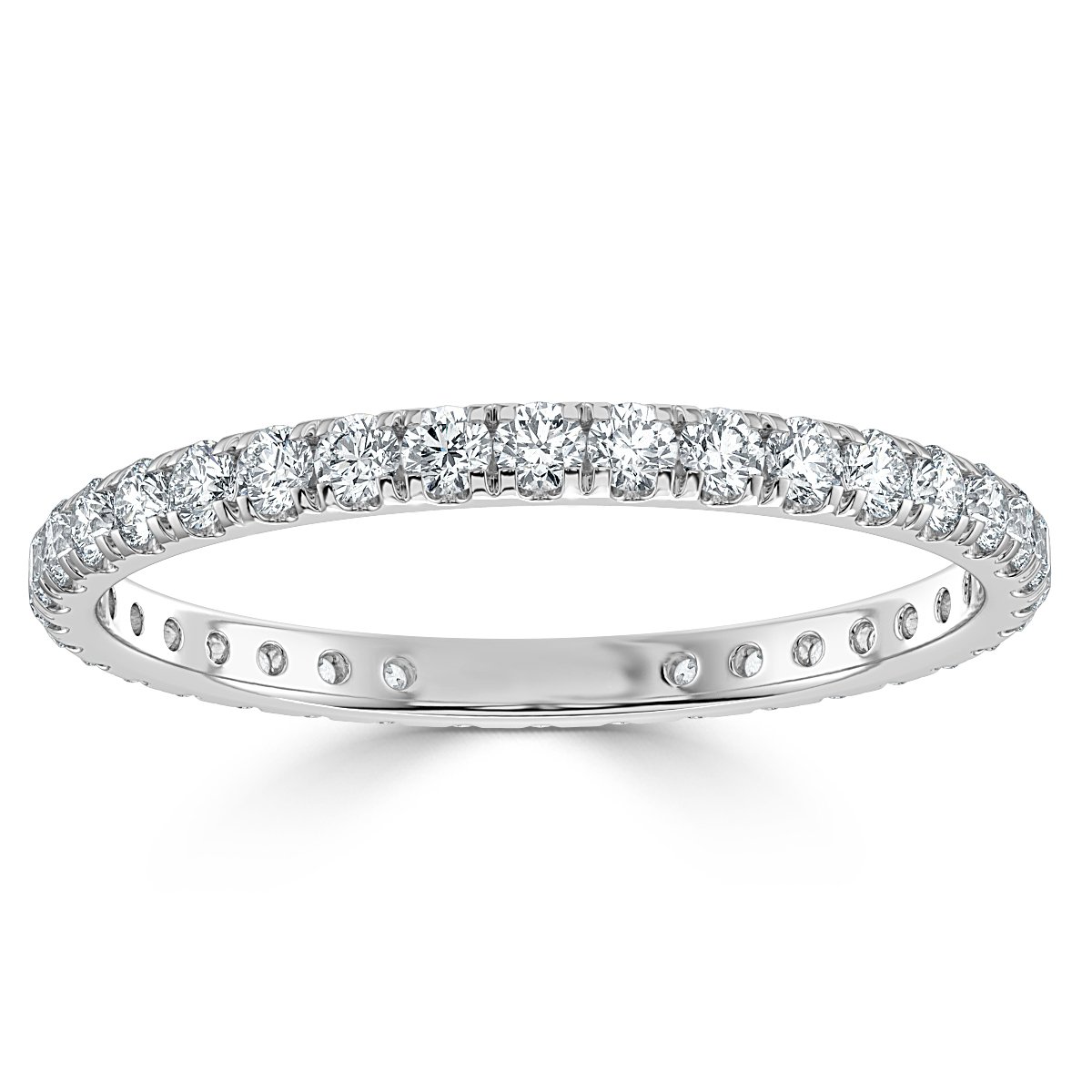 1.8 mm Round Diamond  Micro Set Half Eternity Ring