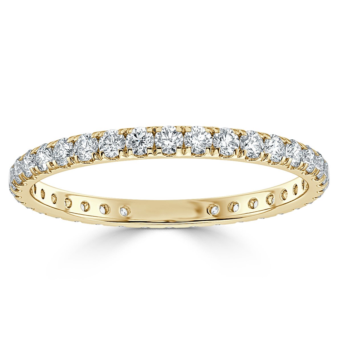 1.8 mm Round Diamond  Micro Set Half Eternity Ring