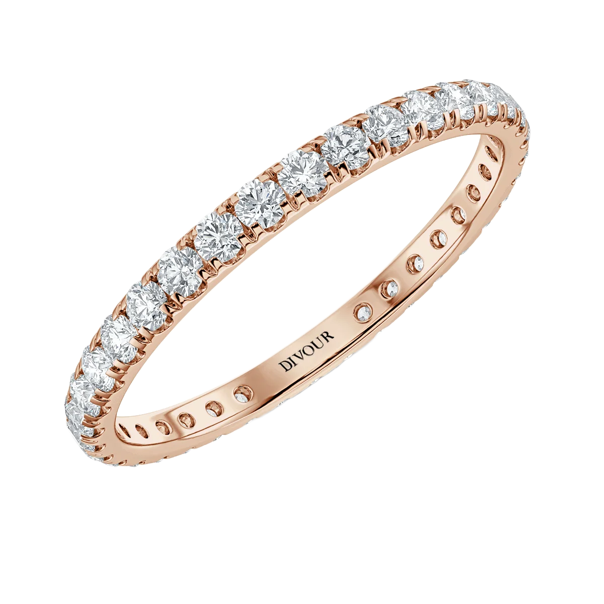 1.8 mm Round Diamond  Micro Set Half Eternity Ring