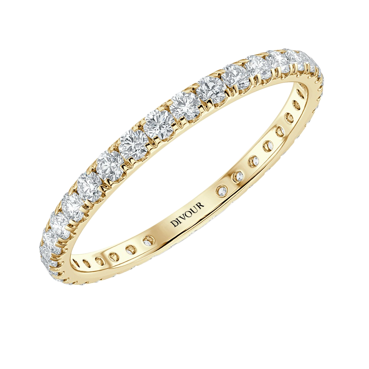 1.8 mm Round Diamond  Micro Set Half Eternity Ring