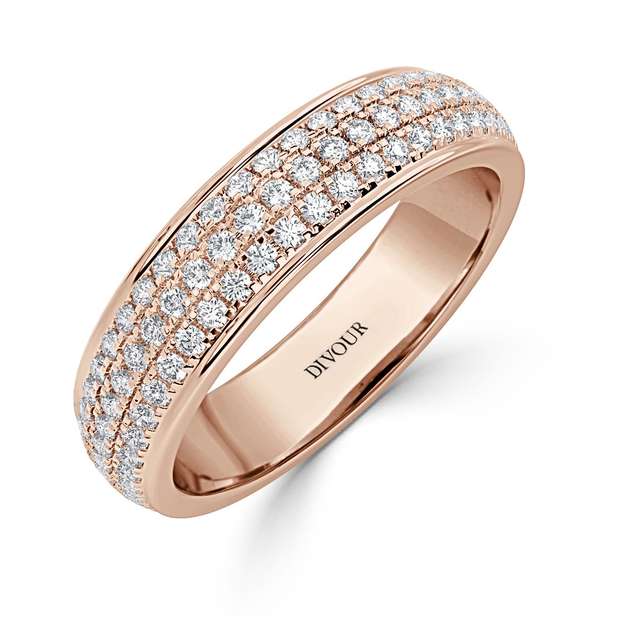 Three Row Pave Set Full Eternity Ring