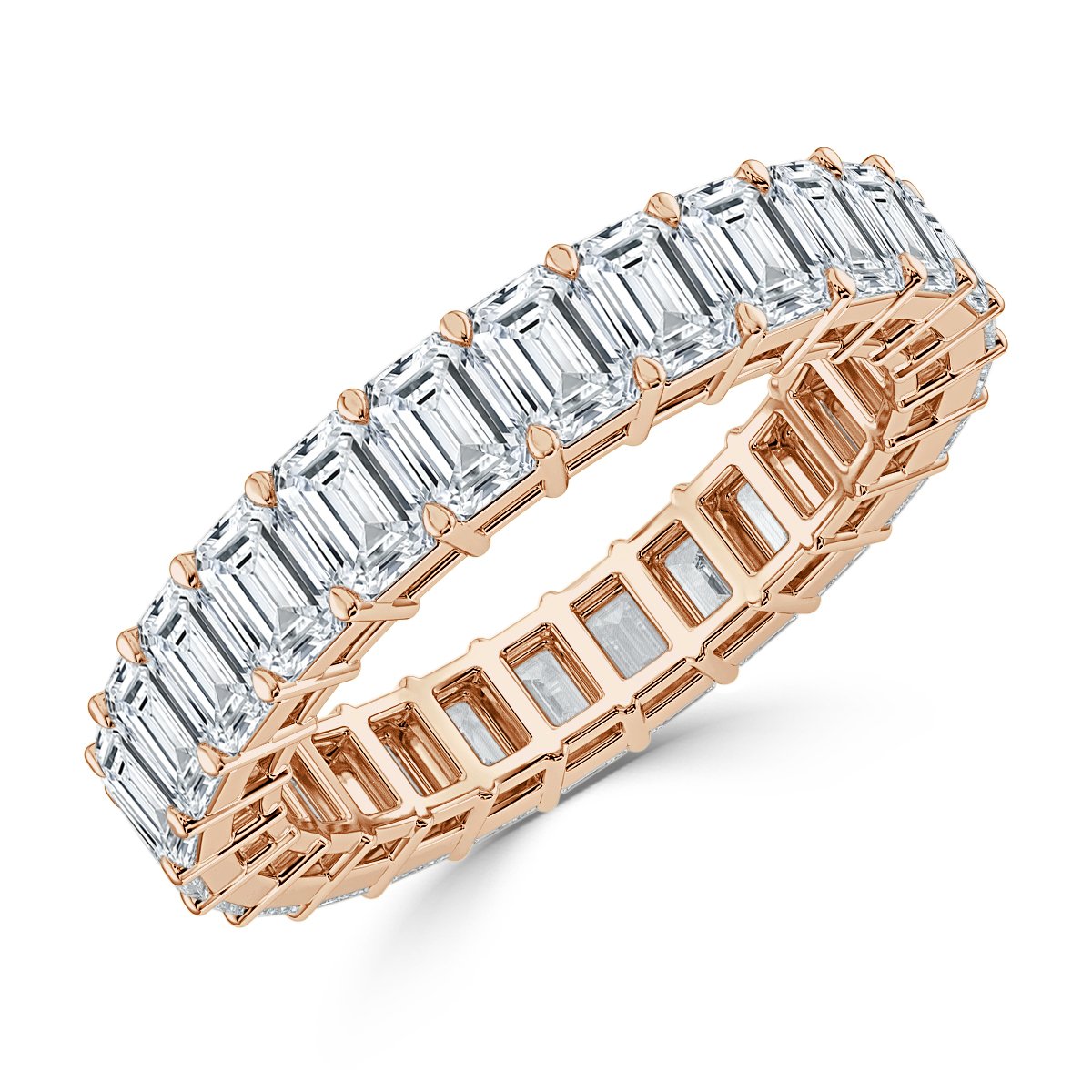 4.00 ct Emerald cut Diamond Full Eternity Ring