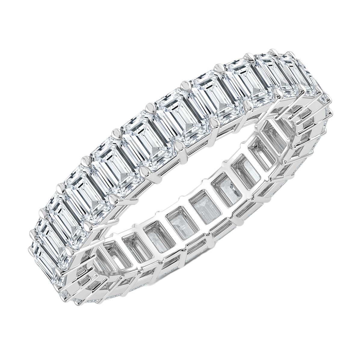 4.00 ct Emerald cut Diamond Full Eternity Ring
