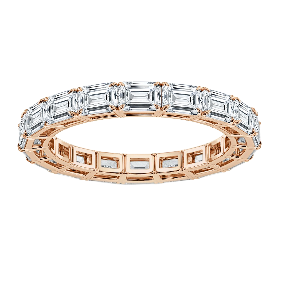 3.00 ct Emerald cut  Horizontal Diamond Full Eternity Ring