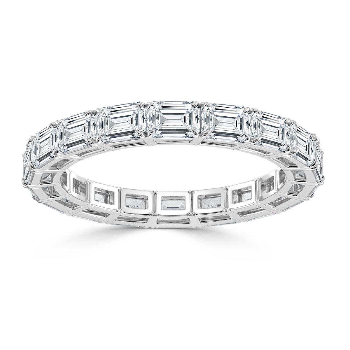 3.00 ct Emerald cut  Horizontal Diamond Full Eternity Ring