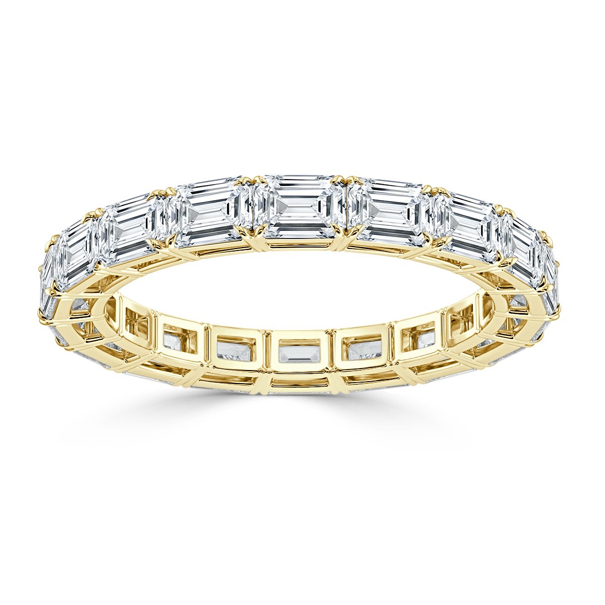 3.00 ct Emerald cut  Horizontal Diamond Full Eternity Ring