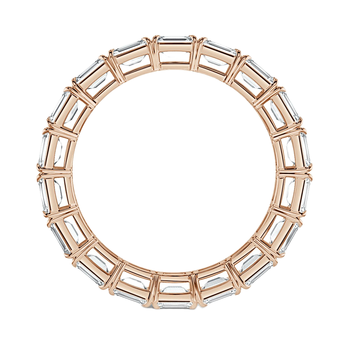 3.00 ct Emerald cut  Horizontal Diamond Full Eternity Ring
