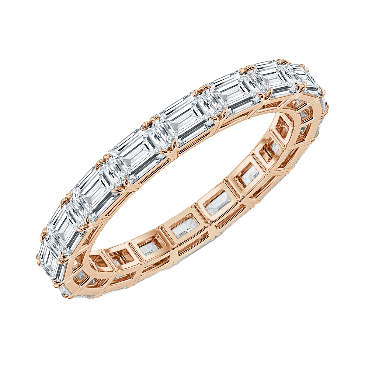 3.00 ct Emerald cut  Horizontal Diamond Full Eternity Ring