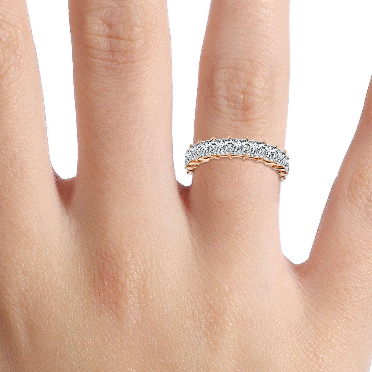 4.00 ct Princess Diamond Claw set Full Eternity