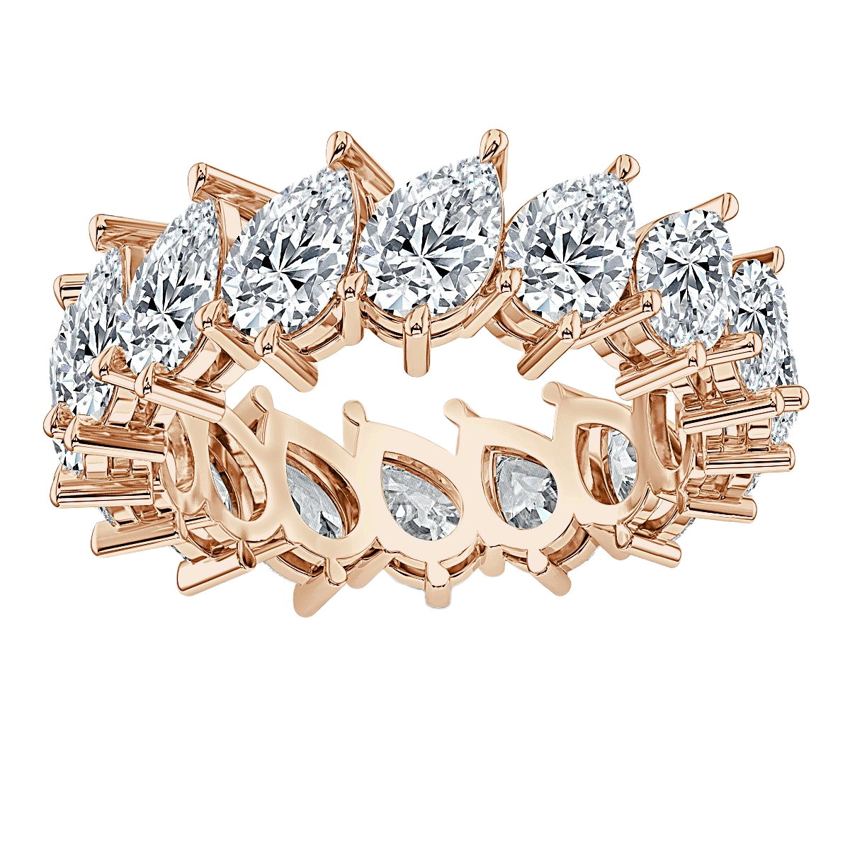 4.00 ct Pear shape  Claw Set Full Eternity Ring