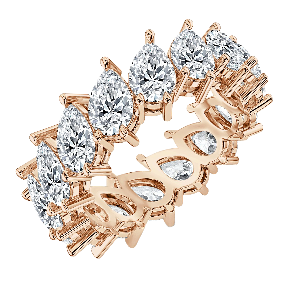 4.00 ct Pear shape  Claw Set Full Eternity Ring