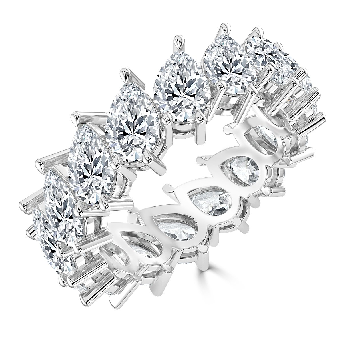 4.00 ct Pear shape  Claw Set Full Eternity Ring