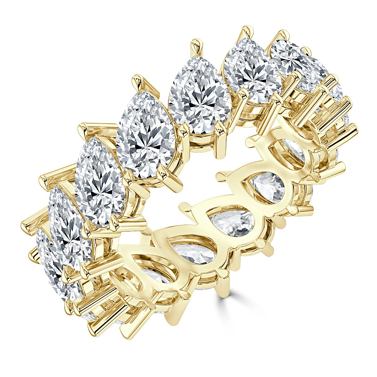 4.00 ct Pear shape  Claw Set Full Eternity Ring