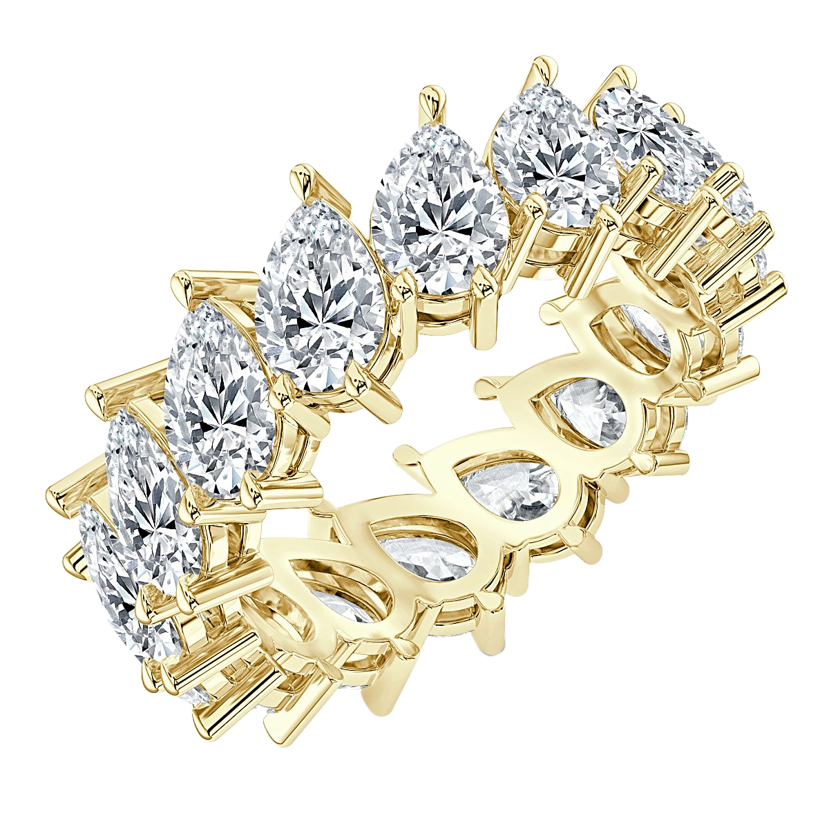 4.00 ct Pear shape  Claw Set Full Eternity Ring