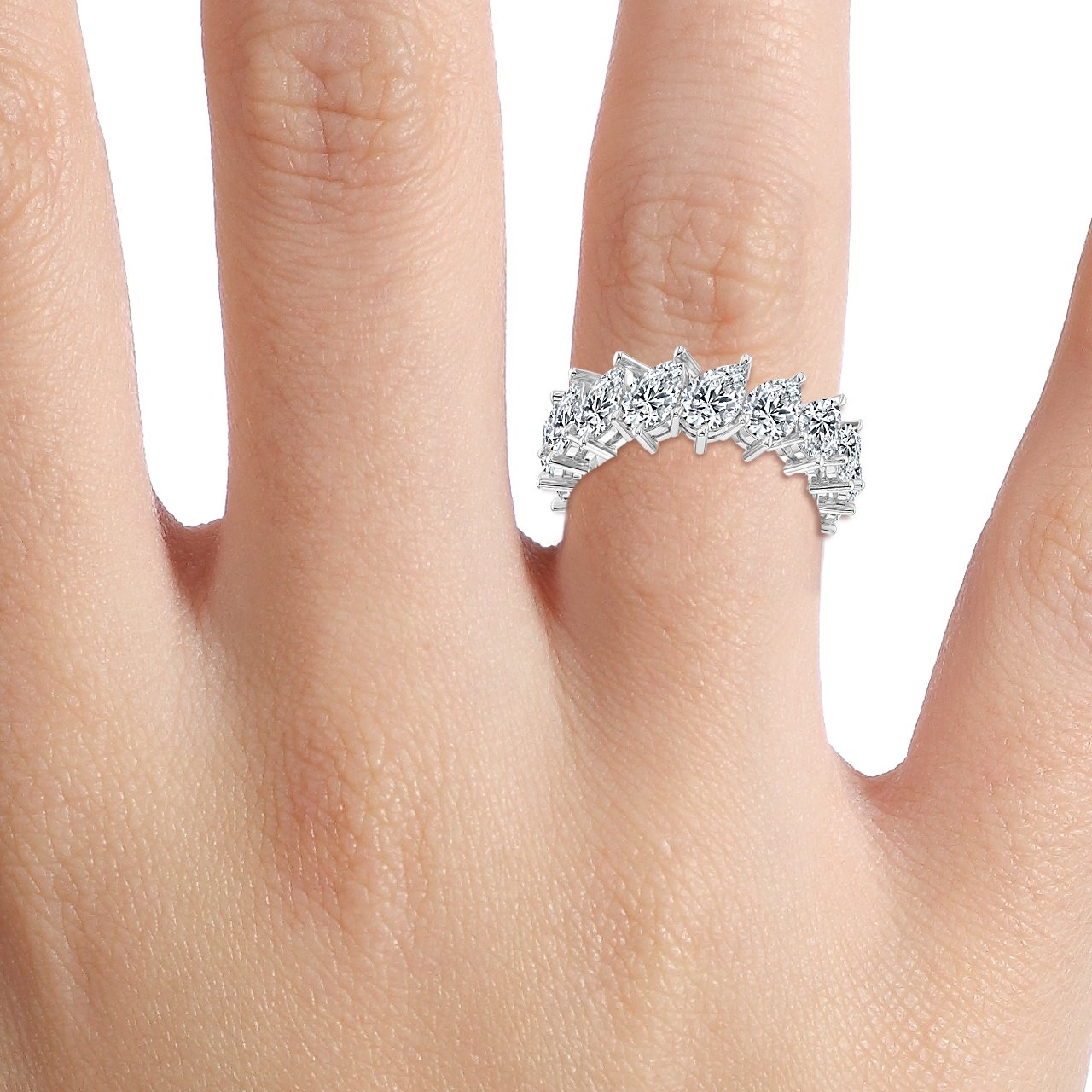 4.00 ct Pear shape  Claw Set Full Eternity Ring