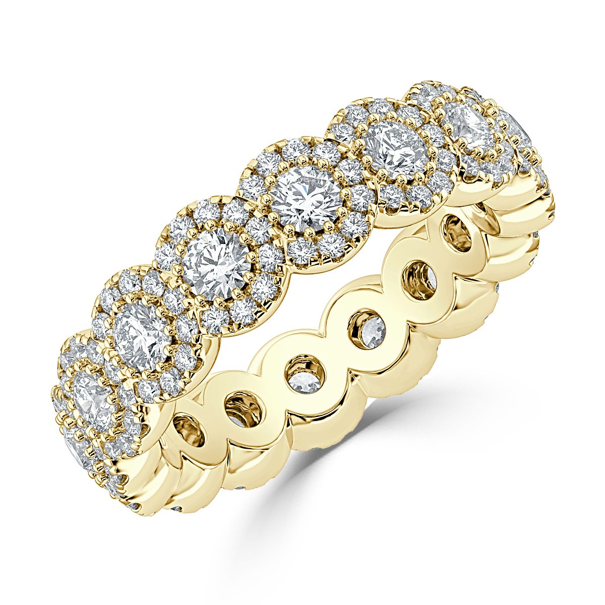 Round Diamond Halo Full Eternity Ring