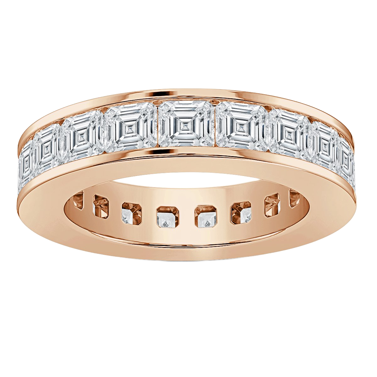 4.00 ct Asscher Cut Diamond Channel Full Eternity