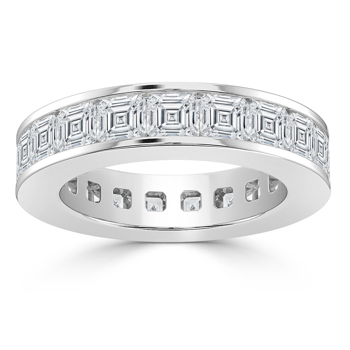 Asscher Cut Diamond Eternity Band Ring Platinum 7.84 carats – NAGI