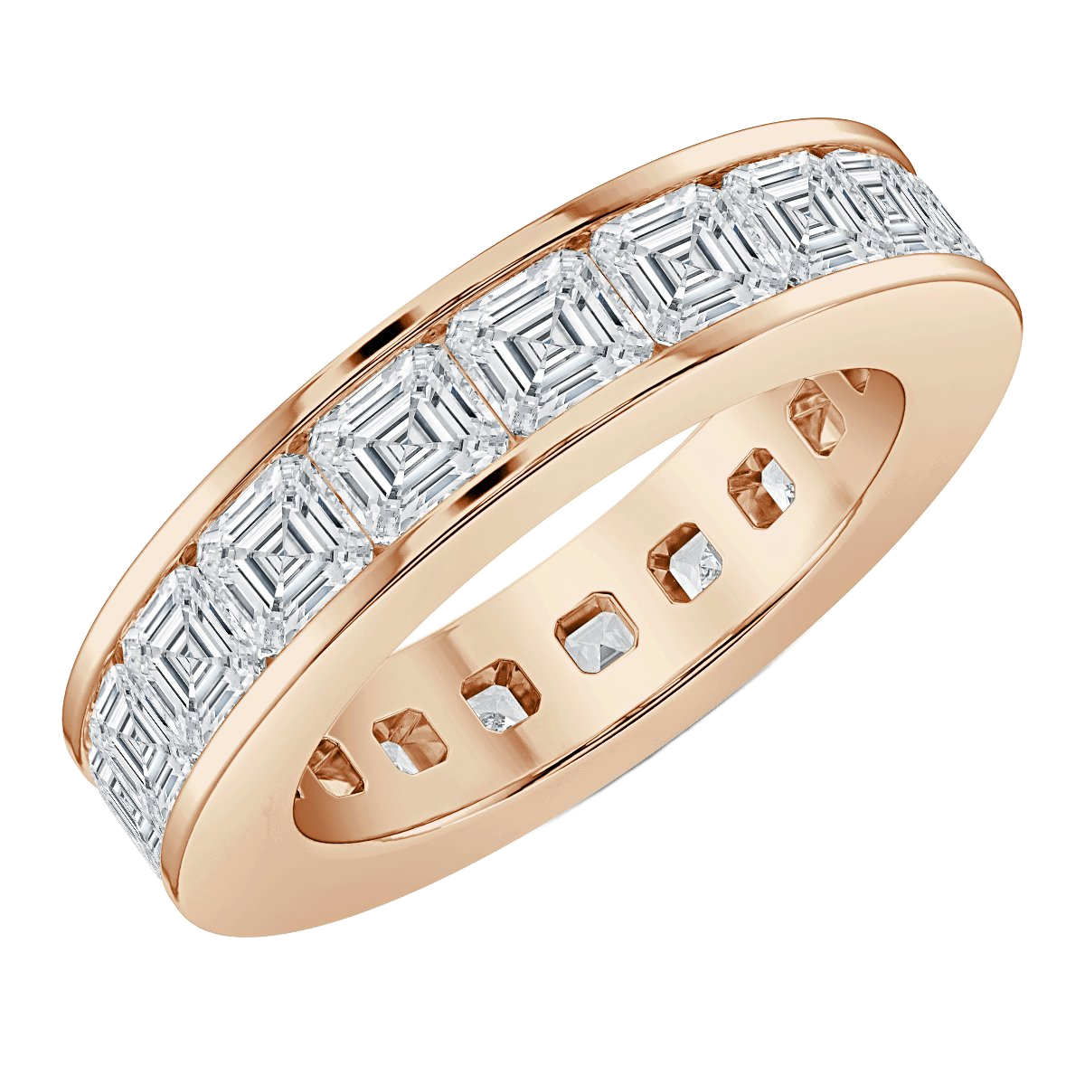 4.00 ct Asscher Cut Diamond Channel Full Eternity