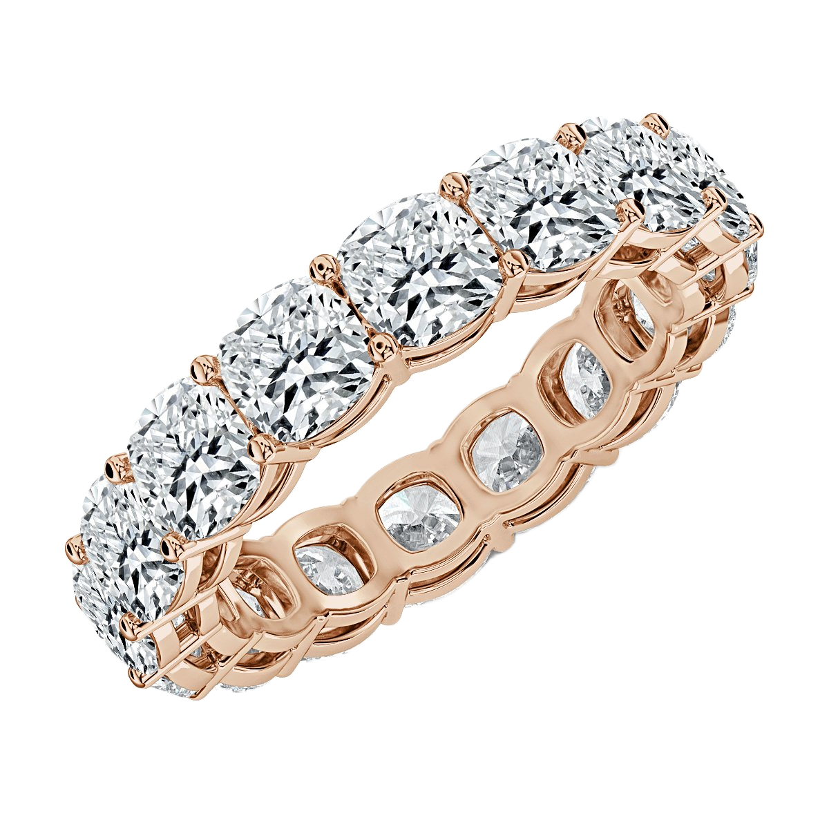 6.00 ct Cushion Diamond Claw Set Full Eternity