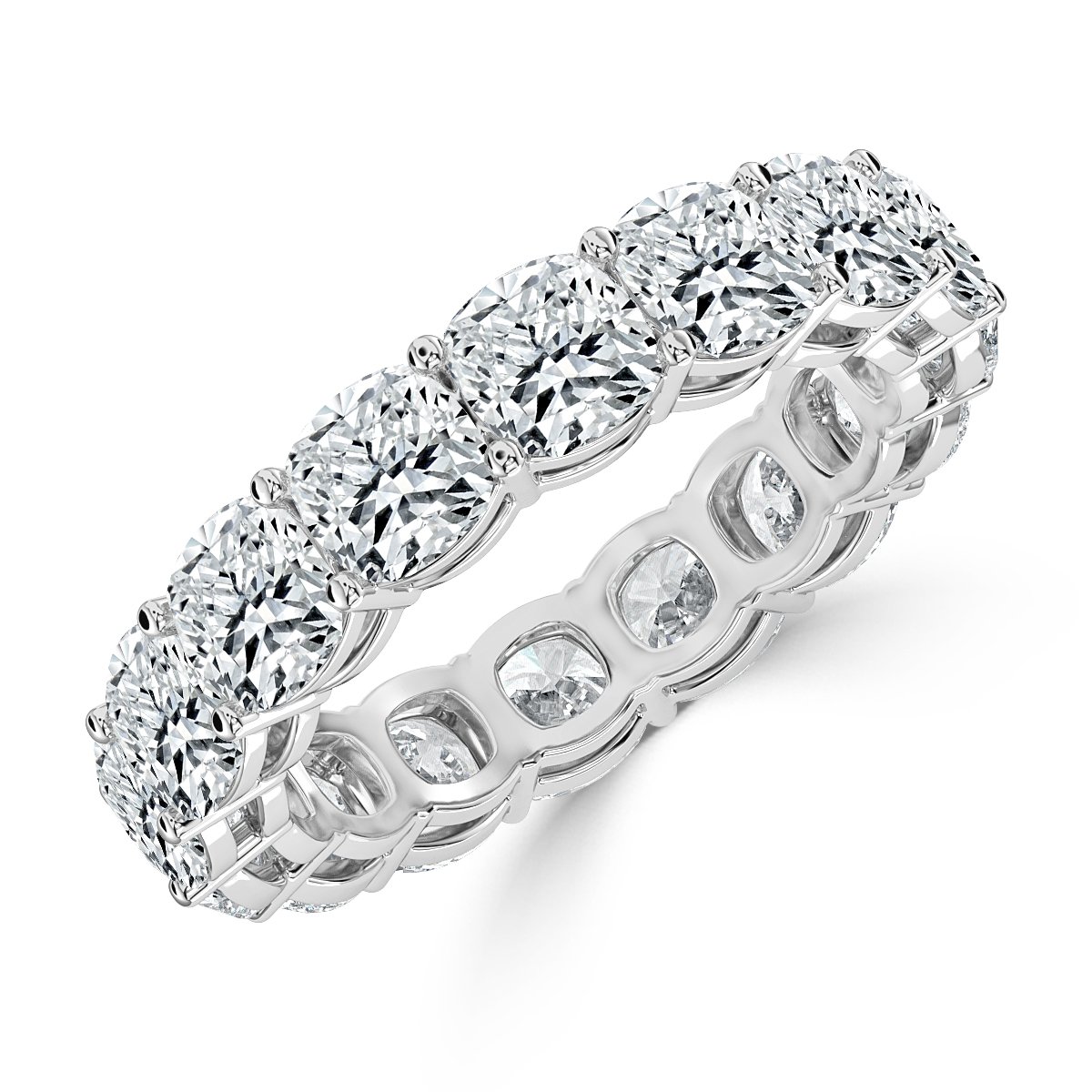 6.00 ct Cushion Diamond Claw Set Full Eternity