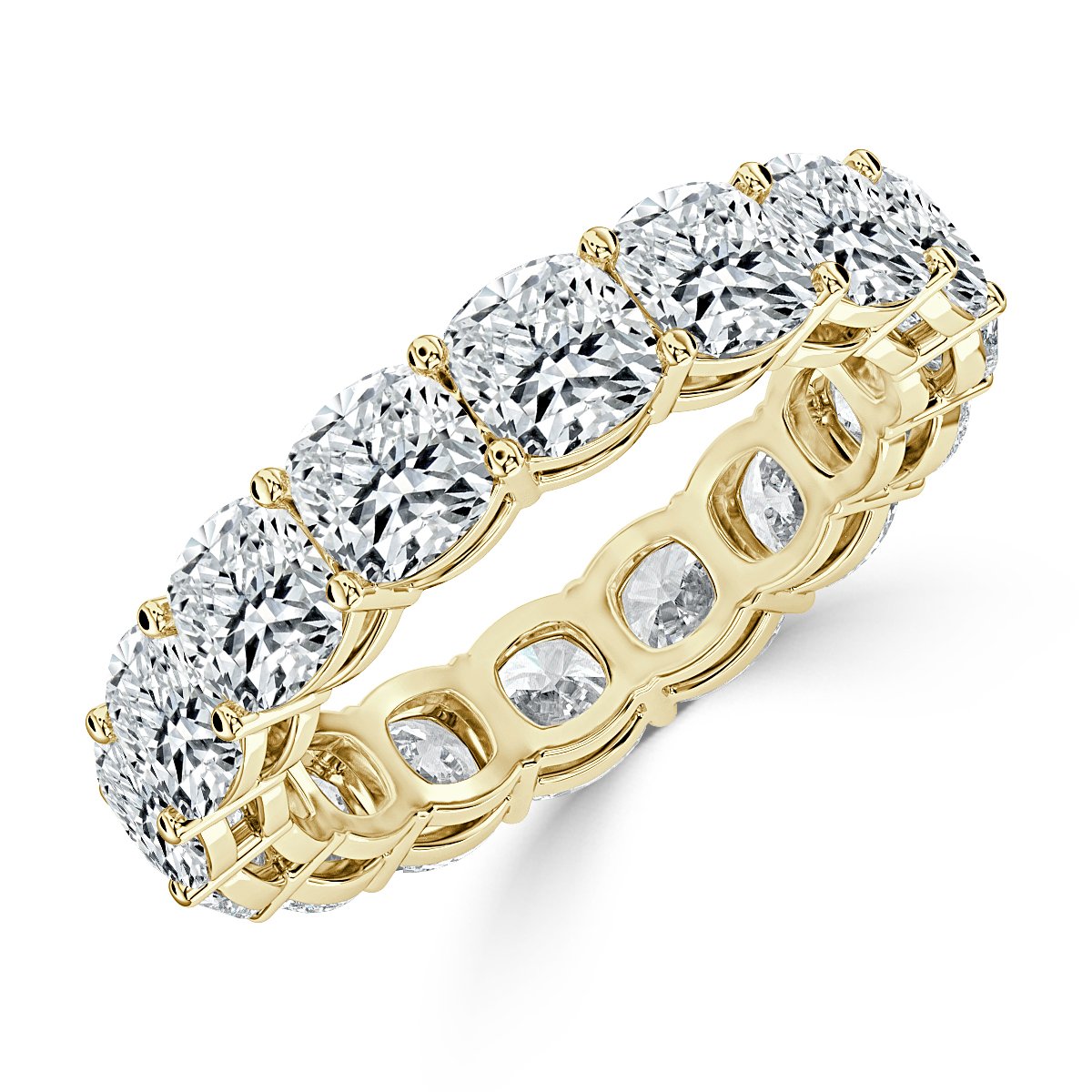 6.00 ct Cushion Diamond Claw Set Full Eternity