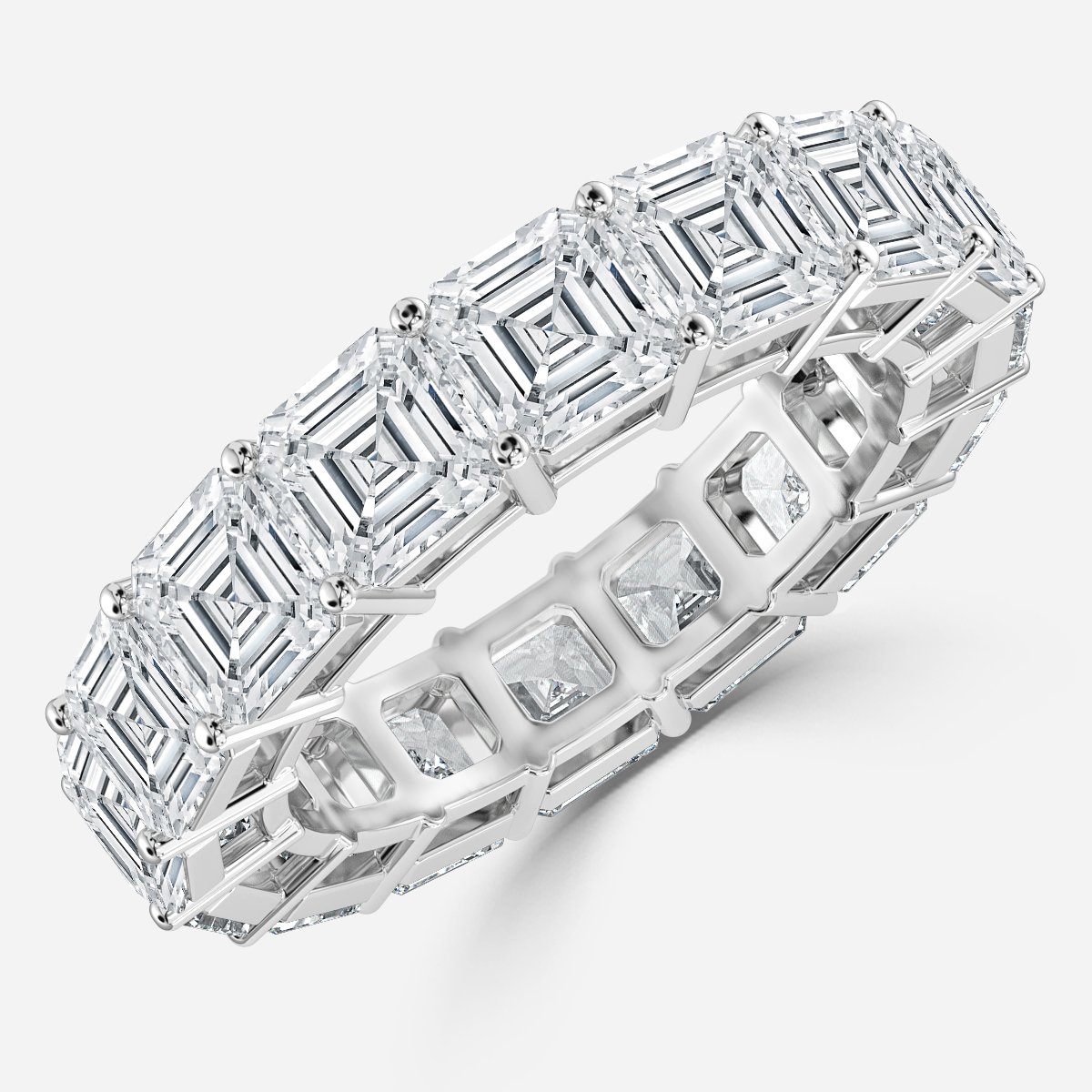 7.00 ct Ascher Cut Diamond Full Eternity Ring