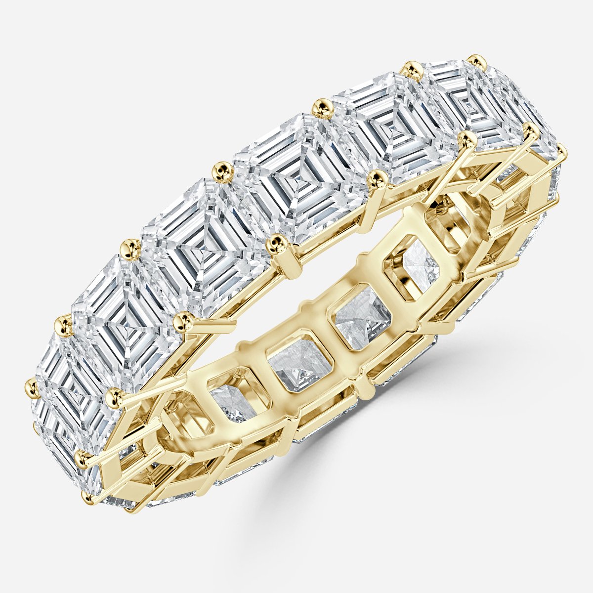 7.00 ct Ascher Cut Diamond Full Eternity Ring