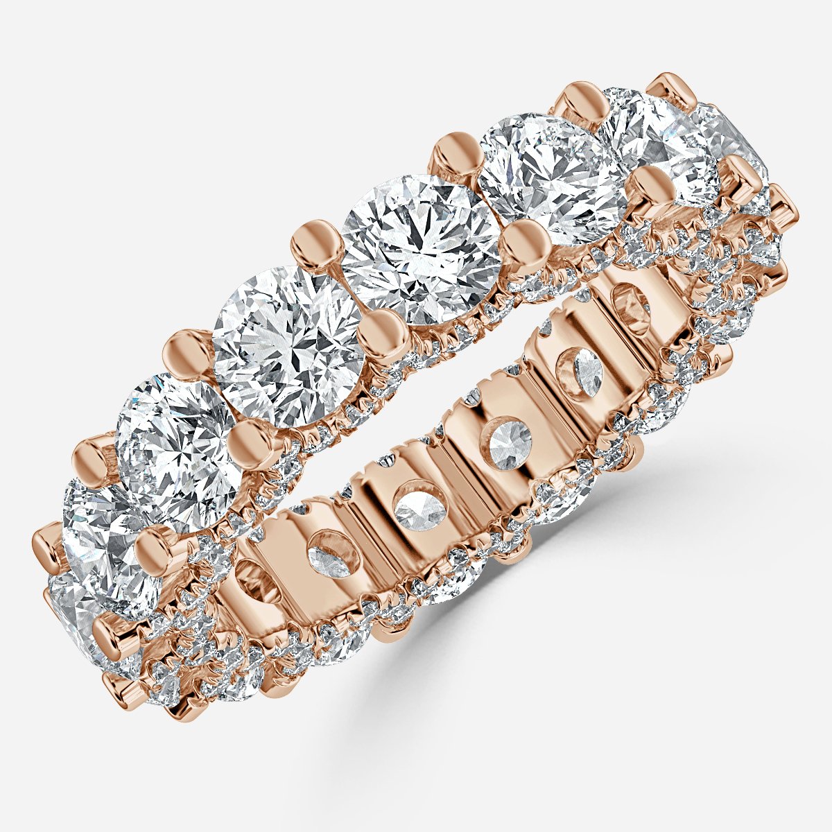 6.50 ct U prong Claw Set Diamond Full Eternity Ring