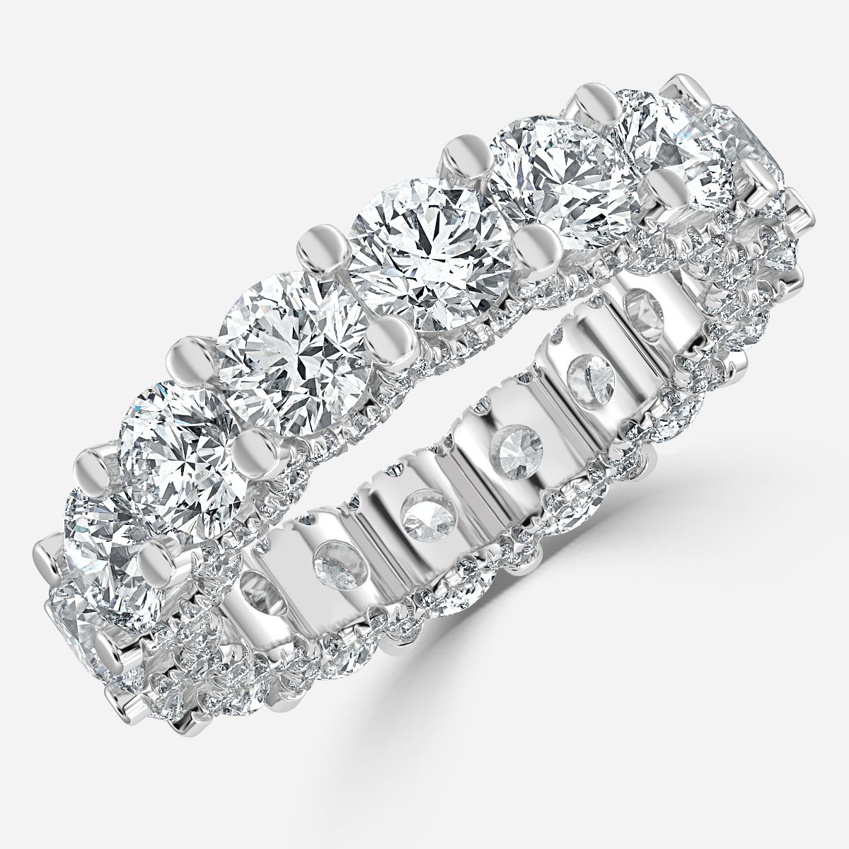 6.50 ct U prong Claw Set Diamond Full Eternity Ring