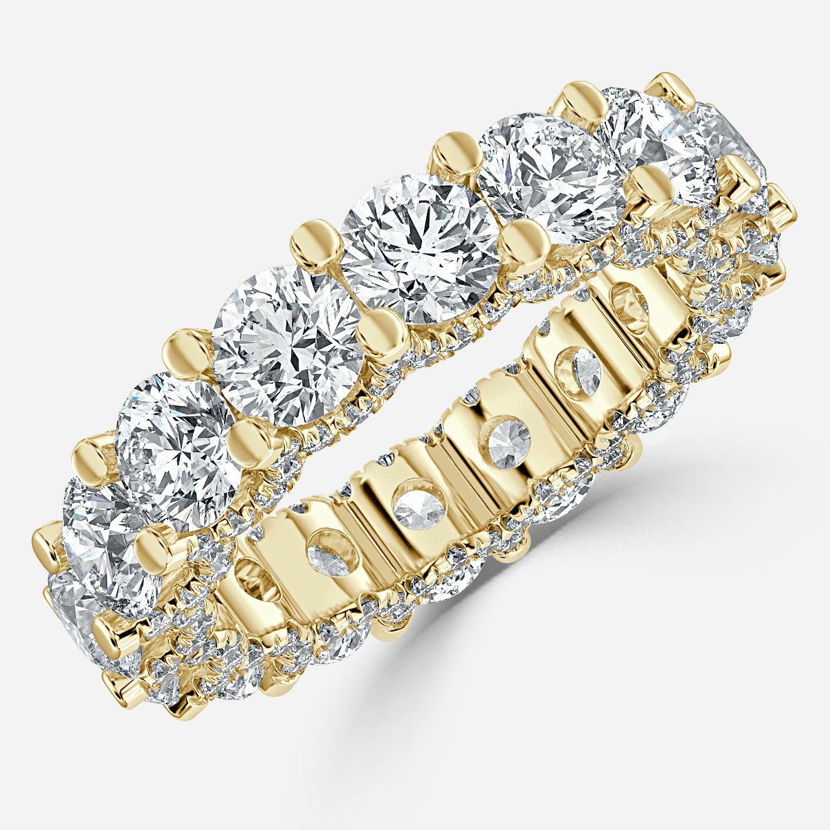 6.50 ct U prong Claw Set Diamond Full Eternity Ring