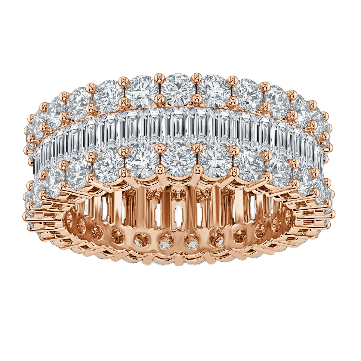 3.50 ct Round and Bagutte Diamond Full Eternity Ring