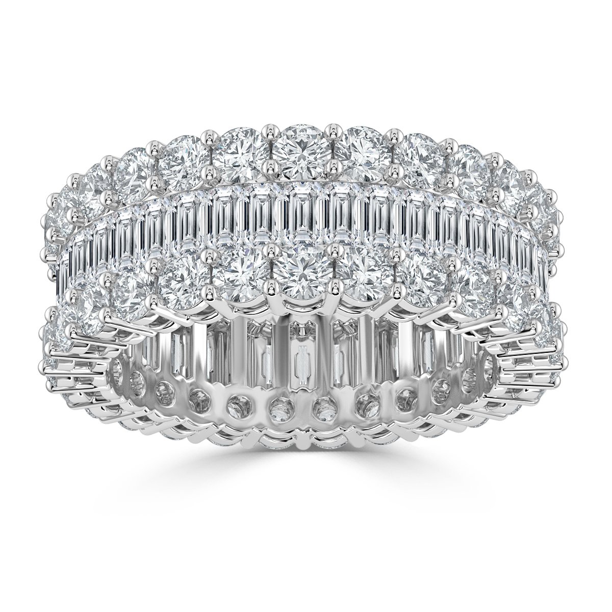 3.50 ct Round and Bagutte Diamond Full Eternity Ring