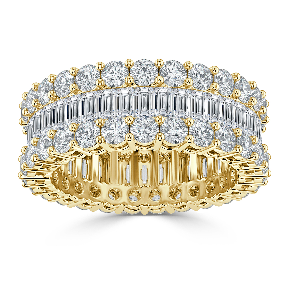 3.50 ct Round and Bagutte Diamond Full Eternity Ring