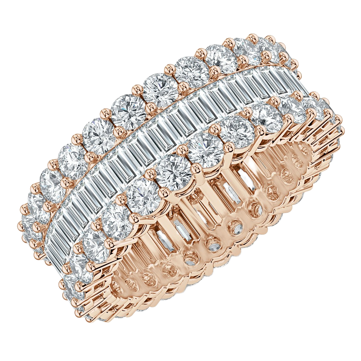 3.50 ct Round and Bagutte Diamond Full Eternity Ring