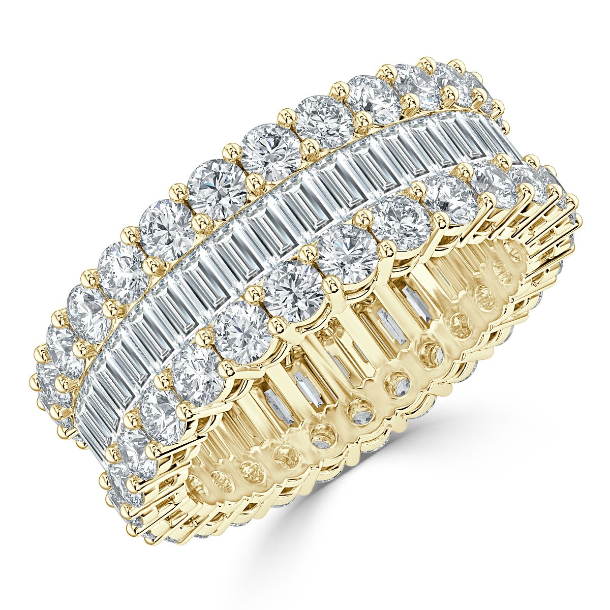 3.50 ct Round and Bagutte Diamond Full Eternity Ring