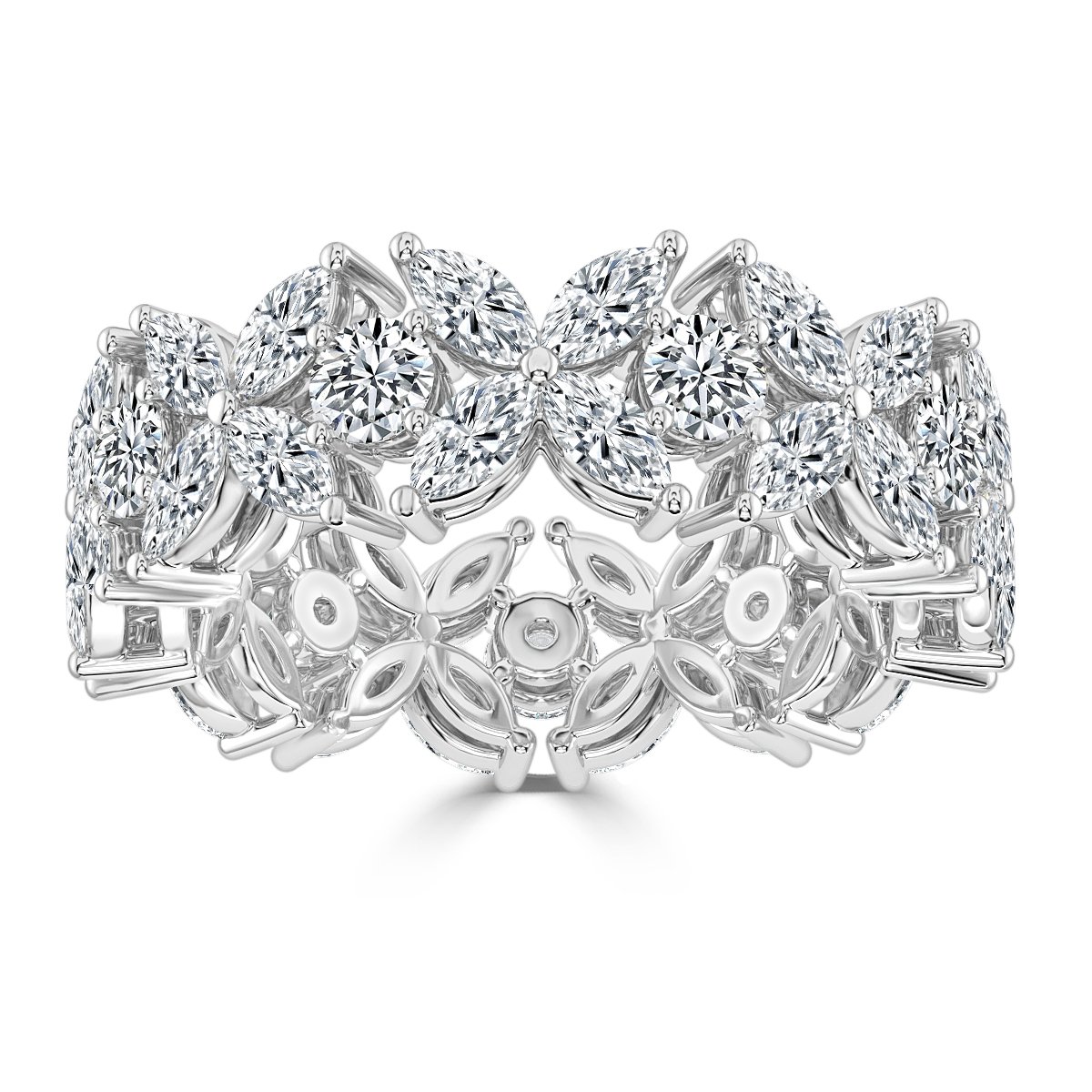 4.00 ct Marquise and Round Diamond Full Eternity