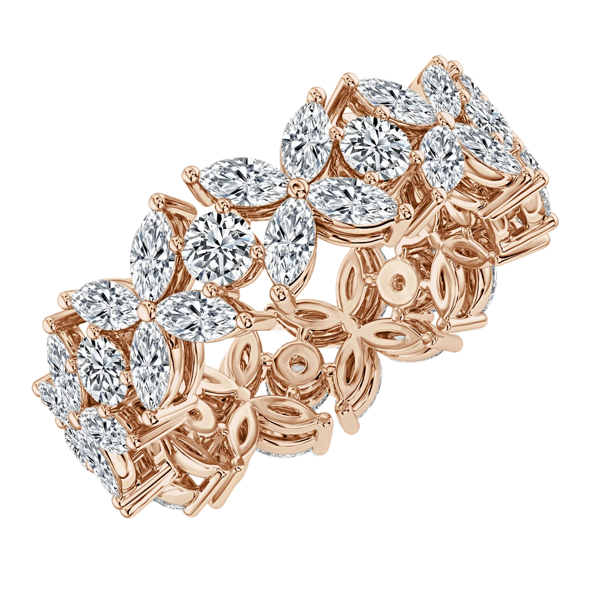 4.00 ct Marquise and Round Diamond Full Eternity