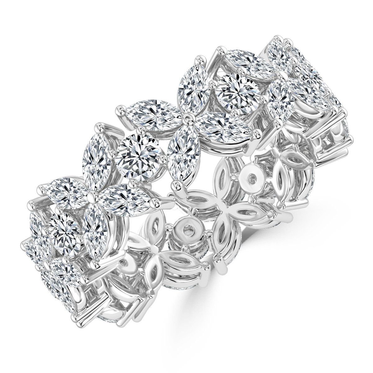 4.00 ct Marquise and Round Diamond Full Eternity