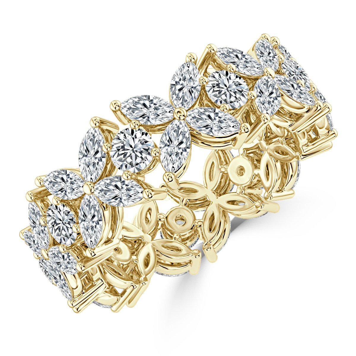 4.00 ct Marquise and Round Diamond Full Eternity