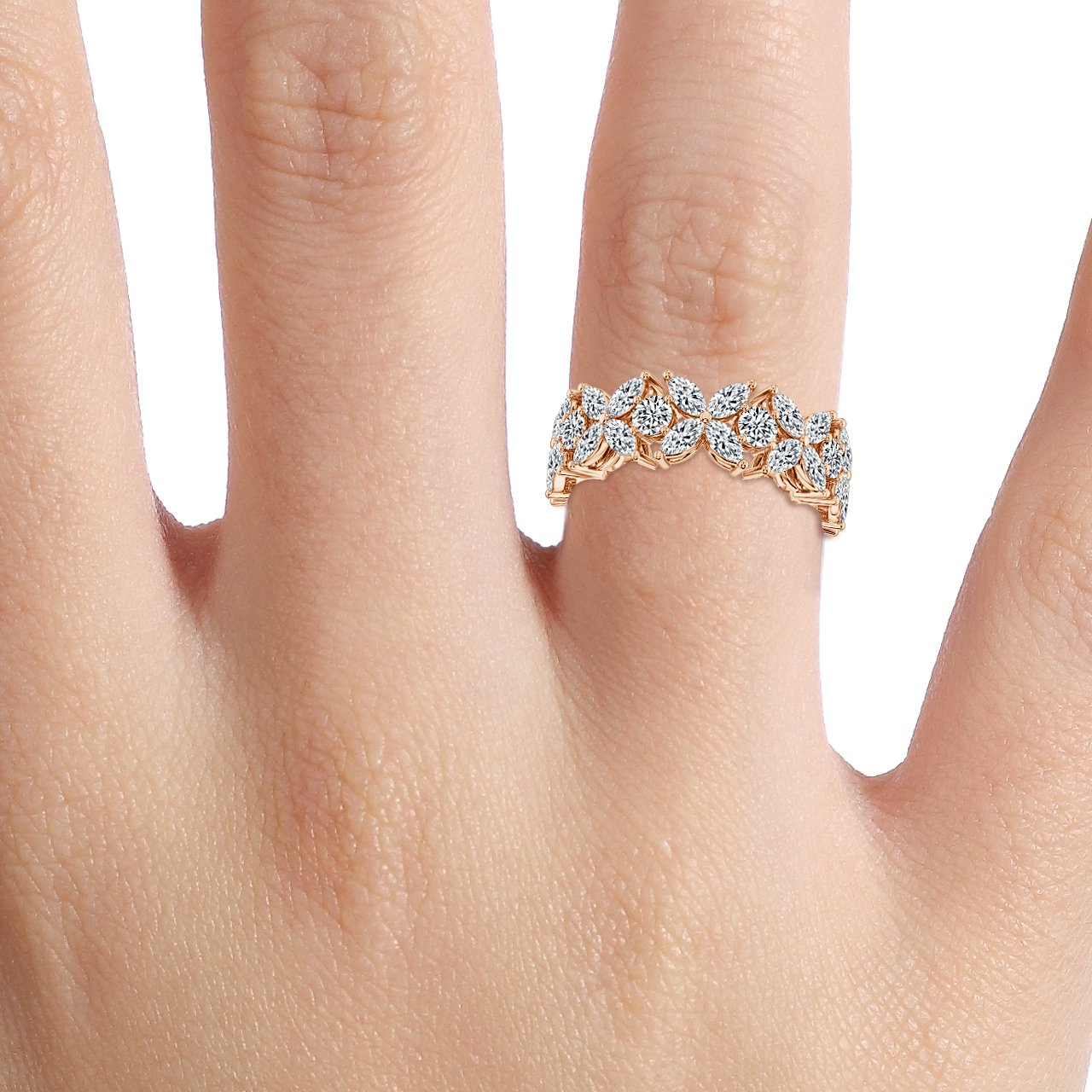 4.00 ct Marquise and Round Diamond Full Eternity
