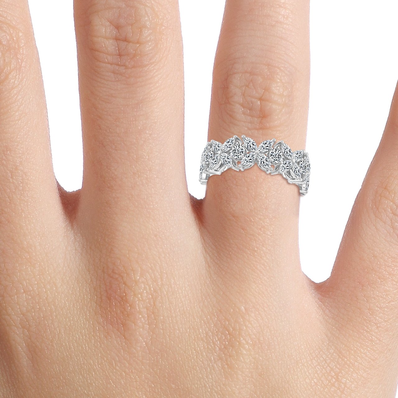 4.00 ct Marquise and Round Diamond Full Eternity