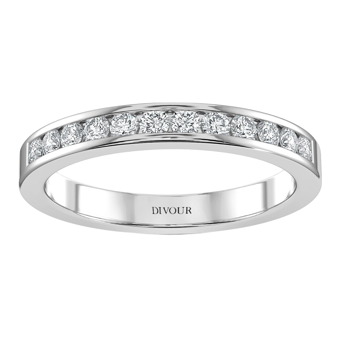 Round Diamond Channel Set Haf Eternity - 2.5 mm