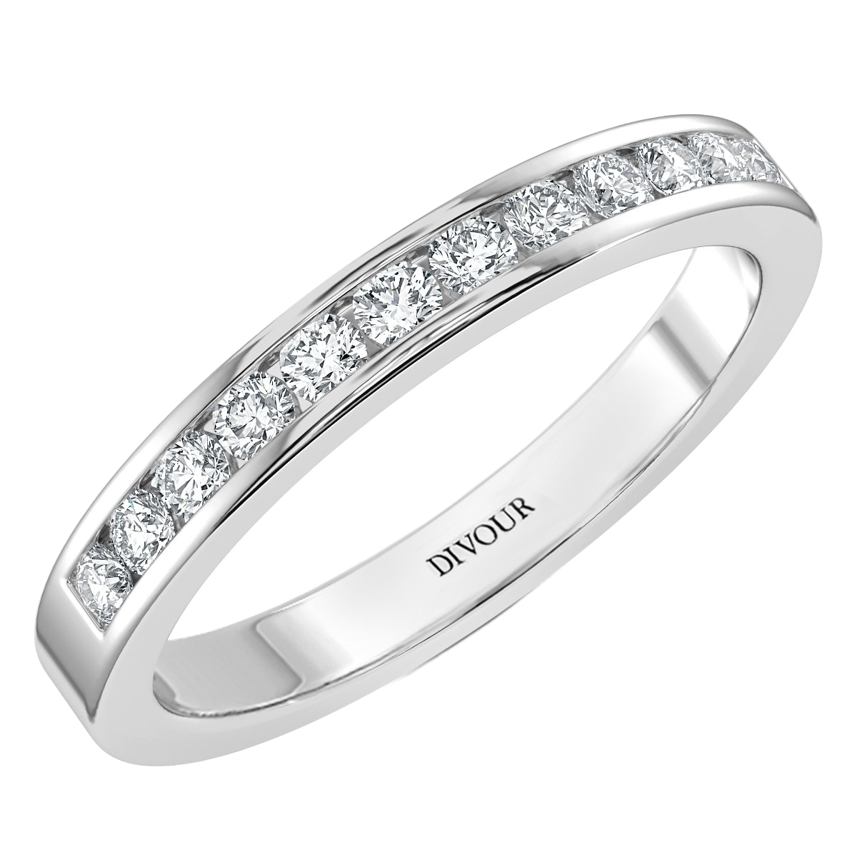 Round Diamond Channel Set Haf Eternity - 2.5 mm