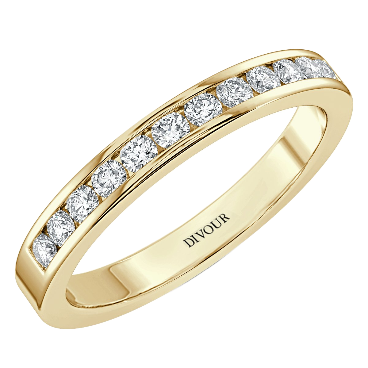 Round Diamond Channel Set Haf Eternity - 2.5 mm